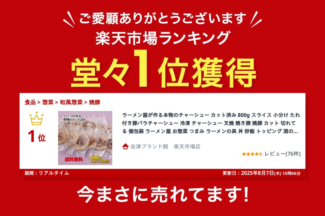 楽天ランキング1位獲得